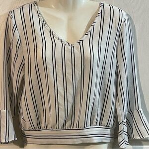 Chic Striped V-Neck Blouse